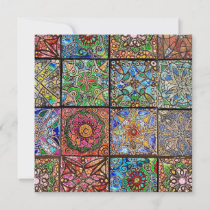 Glas in lood Mandala Patchwork