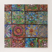 Glas in lood Mandala Patchwork Legpuzzel (Verticaal)