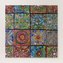 Glas in lood Mandala Patchwork