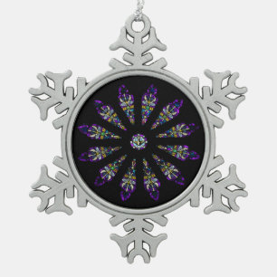 Glas in lood Mandala Pewter Snowflake Ornament