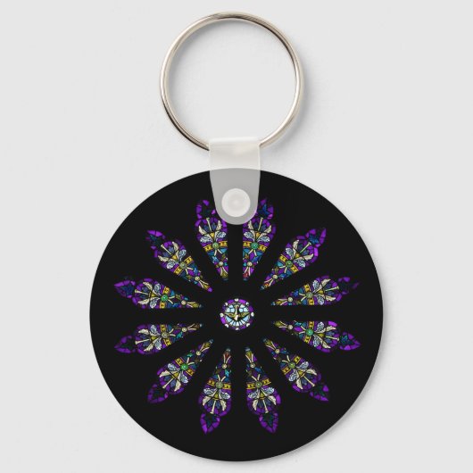 Glas in lood Mandala Sleutelhanger (Voorkant)