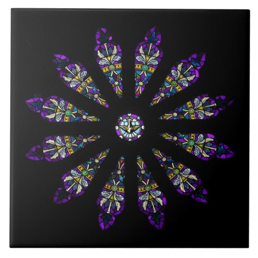 Glas in lood Mandala Tile Tegeltje (Voorkant)