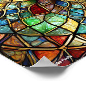 Glas in lood mandala unframed poster (Hoek)