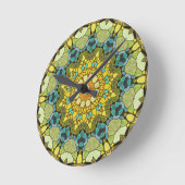 Glas in lood Mandala wandklok in lentekleuren (Hoek)