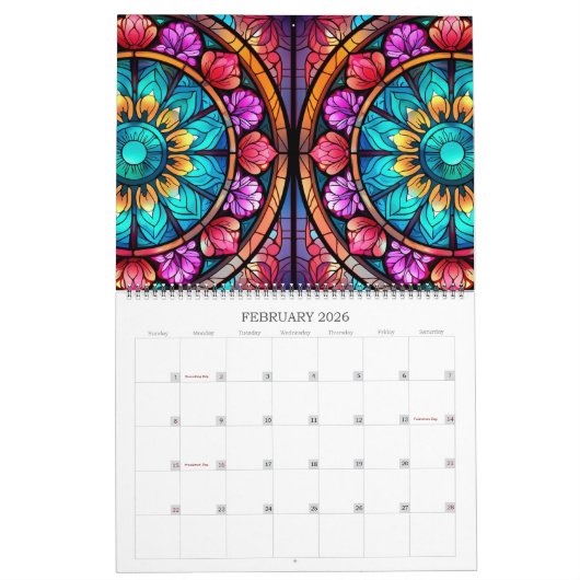 Glas in lood Mandela Kalender (Feb 2026)