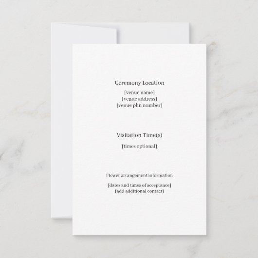 Glas in lood met Dove Funeral Aankondiging (Achterkant)