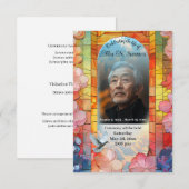 Glas in lood met Dove Funeral Aankondiging (Voorkant / Achterkant)