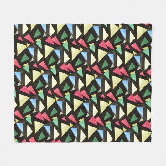 Glas in lood met dunne kersttas fleece deken (Voorkant (Horizontaal))