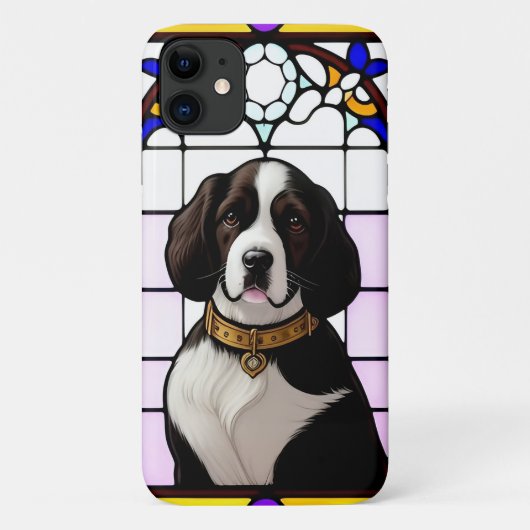 Glas in lood met een hondenportret Case-Mate iPhone case (Achterkant)