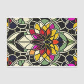 Glas in lood met kleurrijke rode ventilator tissuepapier (Voorkant)