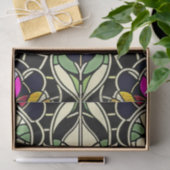 Glas in lood met kleurrijke rode ventilator tissuepapier (Geschenk)