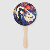 Glas in lood met paar ventilatoren handwaaier (Voorkant)