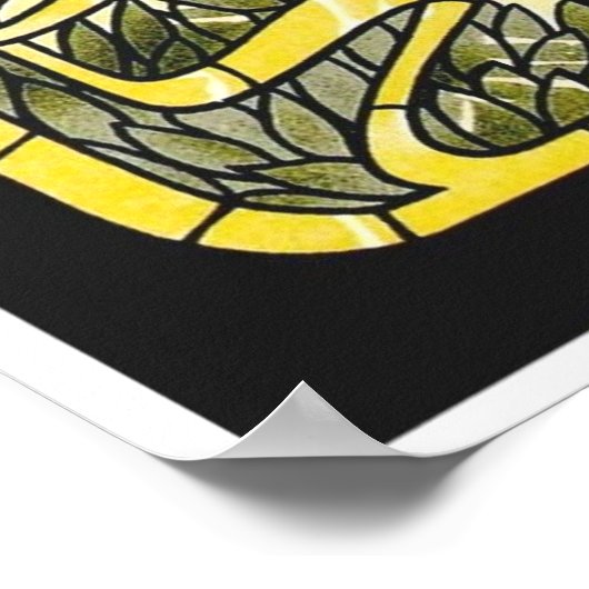 Glas in lood met Poster Peacock en Butterflies (Hoek)