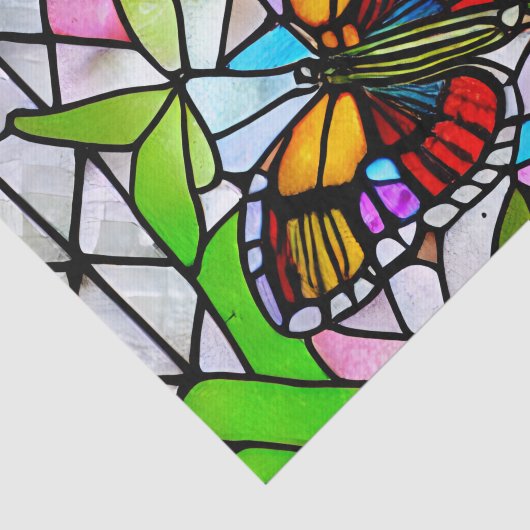  Glas in lood met vlindervloed ontkoppeling Tissuepapier (Detail)