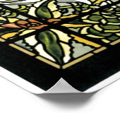 Glas in lood met vogel en vlinder poster (Hoek)