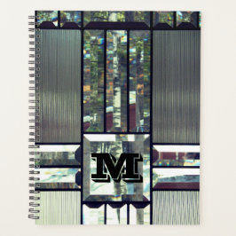 Glas in lood metaal ziet er zilver uit, modern zwa planner