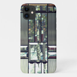 Glas in lood metallic look zilvergrijs zwart Case-Mate iPhone case