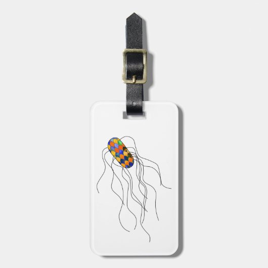 Glas in lood microbe bagagelabel (Voorkant verticaal)