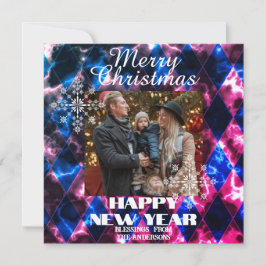 Glas-in-lood Mistig Foto Meerkleurig Feestdagenkaart