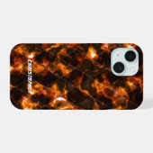 Glas in lood Mistige Goud iPhone 15 Case (Achterkant horizontaal)