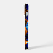 Glas in lood Misty Blue Gold iPhone 15 Case (Linkerkant)