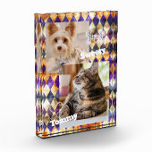 Glas in lood Misty Paarse Goud Fotoblokken (Links)