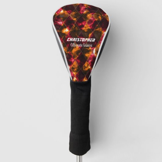 Glas in lood Misty Red Gold Golfheadcover (Voorkant)