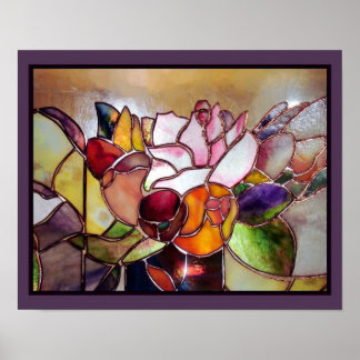 Glas in lood moderne ventilatorwand poster