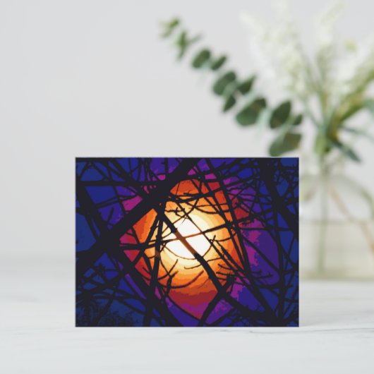Glas in lood Moon Abstract Briefkaart (Staand voorkant)