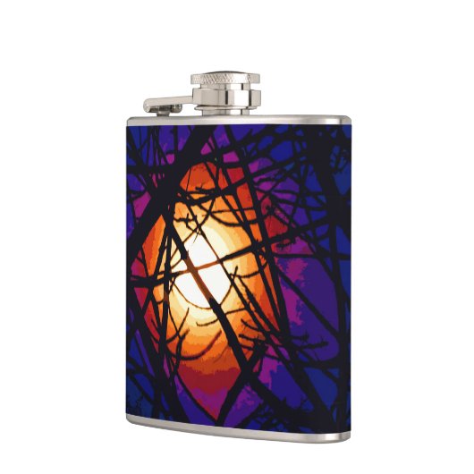 Glas in lood Moon Abstract Heupfles (Links)