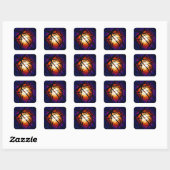 Glas in lood Moon Abstract Vierkante Sticker (Vel)