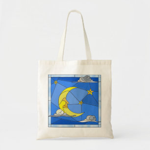 Glas in lood Moon, Stars en Clouds Canvas tas