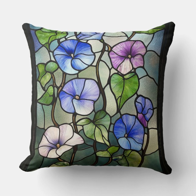 Glas in lood Morning Glories Kussen (Voorkant)