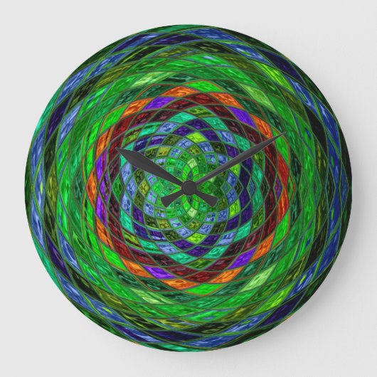 Glas in lood Mosaic Abstract #4 Grote Klok (Voorkant)