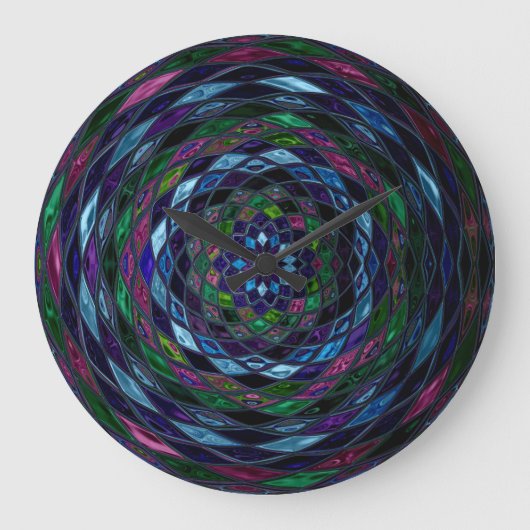 Glas in lood Mosaic Abstract Grote Klok (Voorkant)