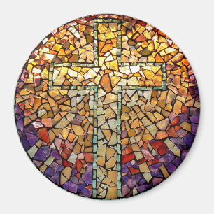 Glas in lood Mosaic Magnet "Cross"