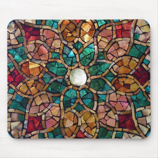 Glas in lood Mosaic Mousepad "Autumn Star" Muismat (Voorkant)