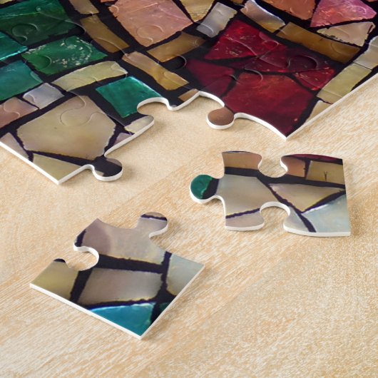 Glas in lood Mosaic Puzzle "Autumn Star" Legpuzzel (Zijkant)