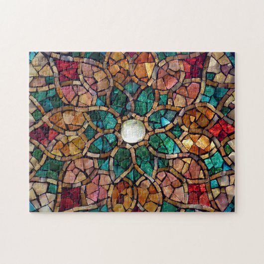 Glas in lood Mosaic Puzzle "Autumn Star" Legpuzzel (Horizontaal)