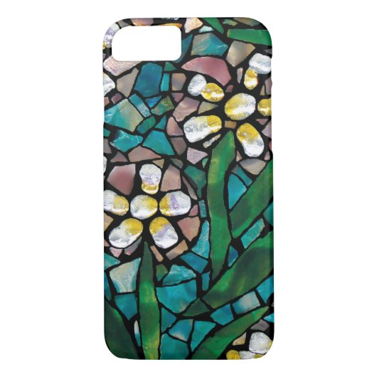 Glas in lood Mosaic Spring Flowers iPhone 7 Hoesje (Achterkant)