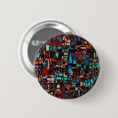 Glas in lood mozaïek abstract ronde button 5,7 cm (Voorkant /achterkant)