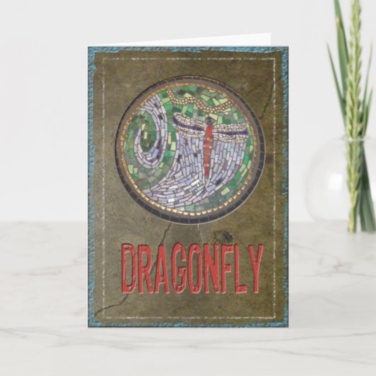 Glas in lood Mozaïek: Dragon Fly Kaart (Voorkant)
