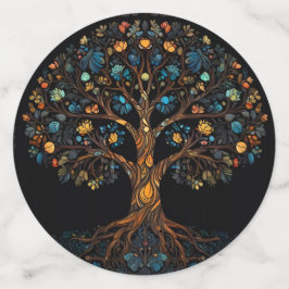 Glas in lood Mozaïek Kleurrijke Boom Confetti