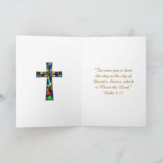 Glas in lood mozaïek | Maria en Jezus Kaart (Binnen)