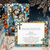 Glas in lood mozaïek | Maria en Jezus Kerstmis Briefkaart