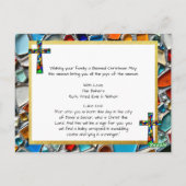 Glas in lood mozaïek | Maria en Jezus Kerstmis Briefkaart (Achterkant)