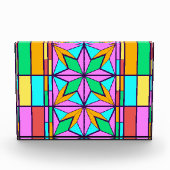 Glas in lood Mozaïek Mondriaan Stijl Fotoblokken (Voorkant)