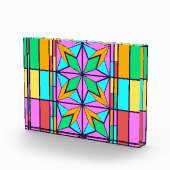 Glas in lood Mozaïek Mondriaan Stijl Fotoblokken (Rechts)