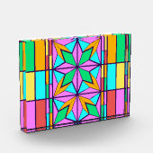 Glas in lood Mozaïek Mondriaan Stijl Fotoblokken (Links)