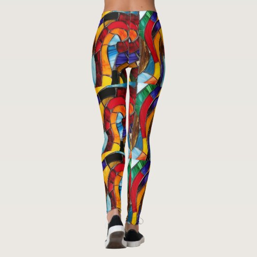 Glas in lood Mozaïek Pop Mode Leggings (Achterkant)